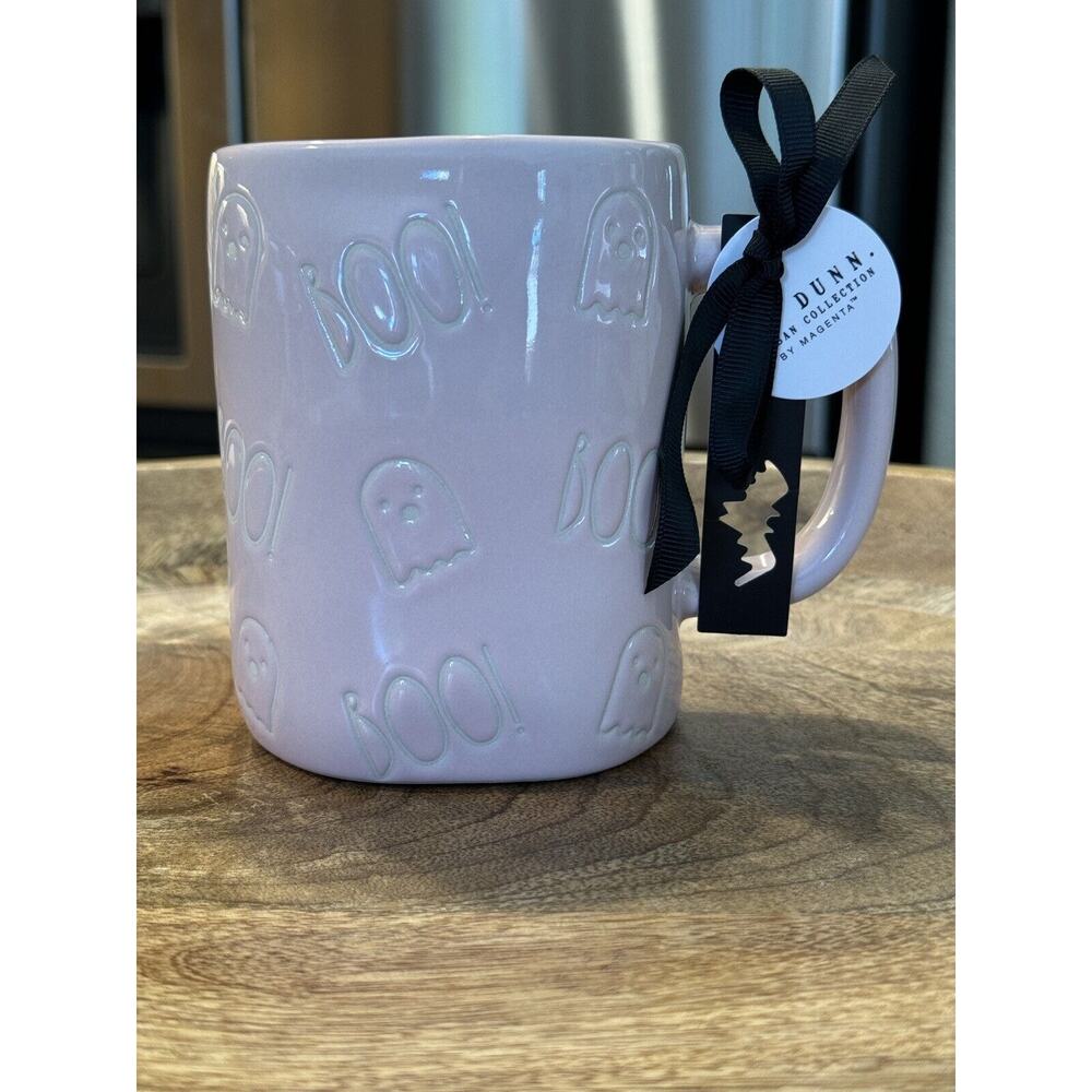 Rae Dunn Boo! Pink Ghost Halloween Mug, Pink Lover, Design All Over, NEW release